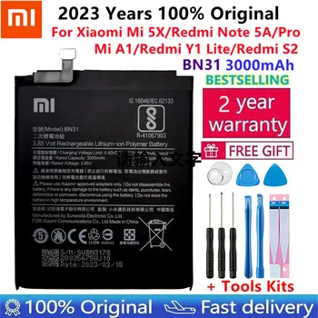 100% Оригинальный аккумулятор 3080 мАч BN31 с датчиком температуры Для Аккумуляторов мобильных телефонов Xiaomi Mi 5X Mi5X \ Redmi Note 5A 5A pro