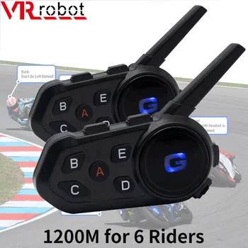 VR робот Мотоцикл Bluetooth 5.1 Домофон Беспроводной Шлем Гарнитура Для 6 Всадников Мотоцикл 1200 М Коммуникационный Интеркомunicadores
