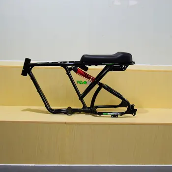 YQEBIKES Высококачественная черная толстая велосипедная рама с полной подвеской Dirt EBike 73 комплектация: рама + подвеска + сиденье + бесплатная доставка