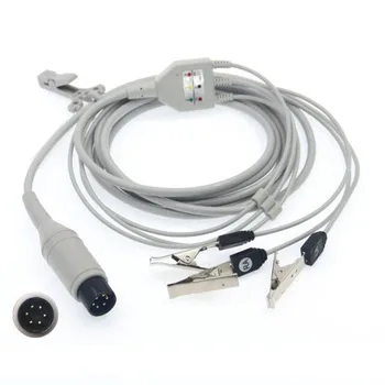 Бесплатная доставка, универсальный 6-контактный цельный 3-хпроводной кабель AHA для ЭКГ с зажимом из животных металлов