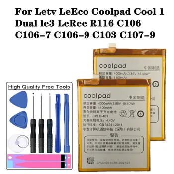 Высококачественный Оригинальный аккумулятор CPLD-403 4100 мАч Для Letv LeEco Coolpad Cool1 Cool 1 С двумя батареями le3 LeRee C106 C106-7 C106-9