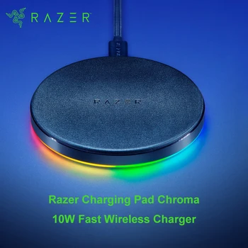 Оригинальное беспроводное зарядное устройство Razer Charging Pad Chroma мощностью 10 Вт с разъемом для зарядки USB-C, мягкий на ощупь резиновый верх