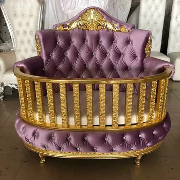 Золотые роскошные королевские мягкие стулья для молитвы, кожаное бархатное кресло-трон