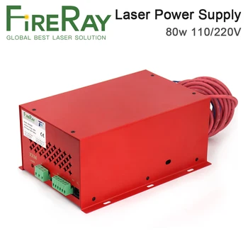 Источник питания CO2-лазера FireRay мощностью 80 Вт для CO2-лазерного станка для гравировки и резки