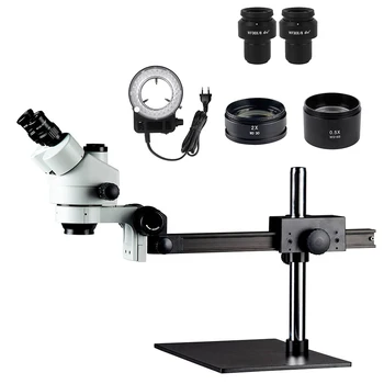 Стереомикроскоп с тринокулярным зумом 3,5X-270X Прецизионный микроскоп с объективом из матового стекла, электронными компонентами для идентификации ювелирных изделий